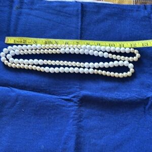 Vintage 24 inch White Bead & Pearl Necklace
